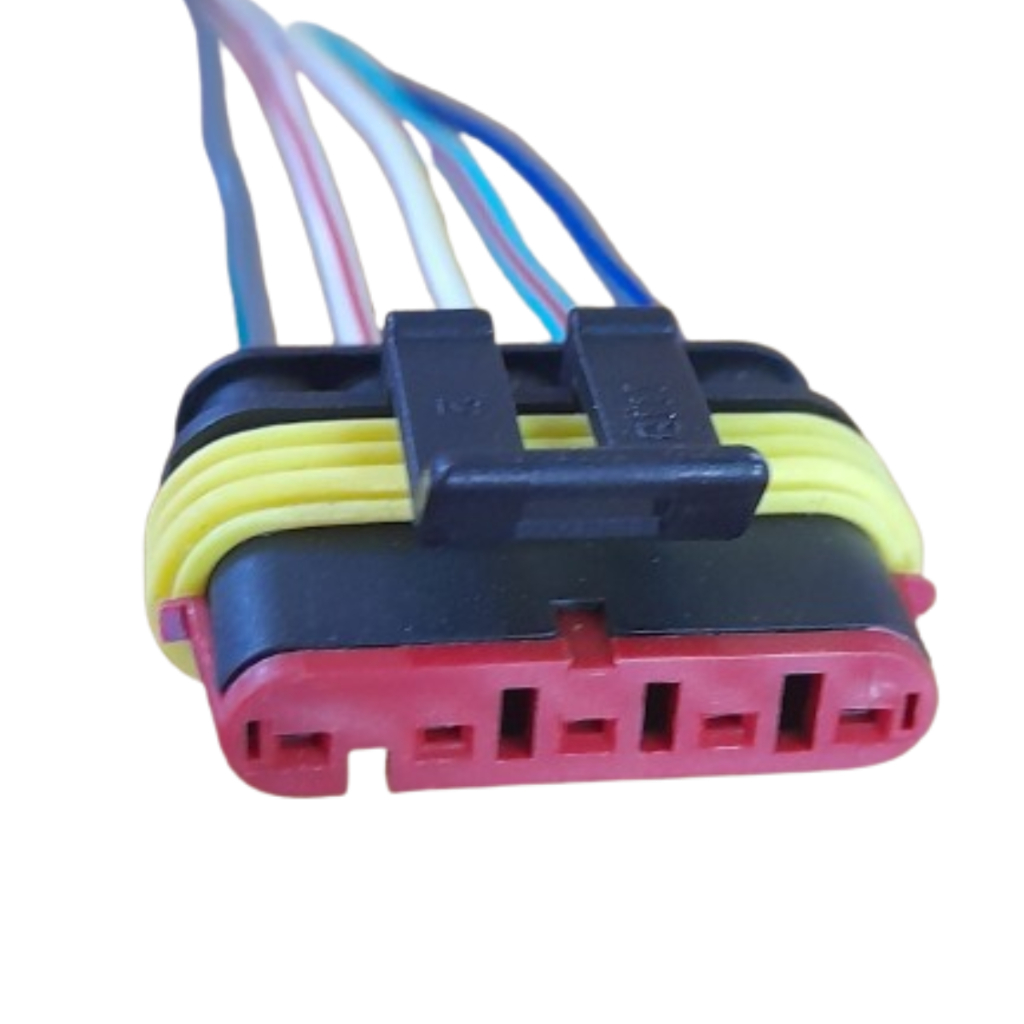 Conector Plug Chicote 5 Vias Lanterna Traseira Compatível Carreta Randon Guerra  Diversos Porta Fêmea Reparo