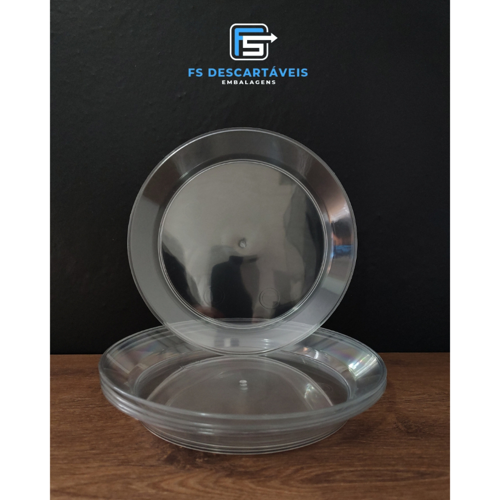 Kit 30 Pratos Sobremesa Descartáveis de Acrílico em Oferta na Shopee
