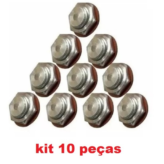 Kit com 10 Selos Válvulas De Segurança Para Panelas Pressão Rochedão 18mm com Rosca de 12mm