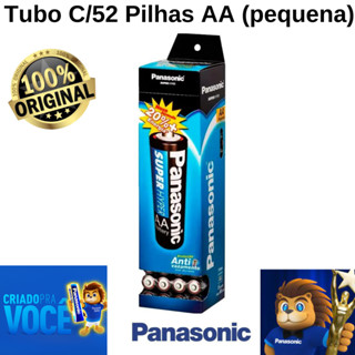 Pilha Panasonic pequena AA Tubo com 52 pilhas super hyper
