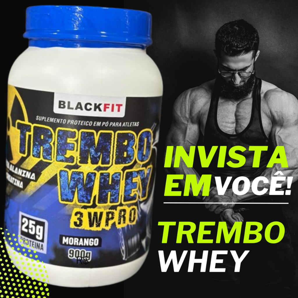 WHEY 3 Sabores 900G - 25g Proteina Melhor que Max Titanium Black Skull Growth Pro Fit creatina Pre treino Massa muscular [TB]