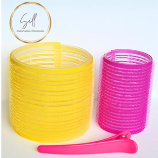 Kit Bobs Para Cabelo Com Velcro Extra Grande + Médio 68mm x 60mm + 40mm x 60mm + 1 Grampo em Oferta na Shopee