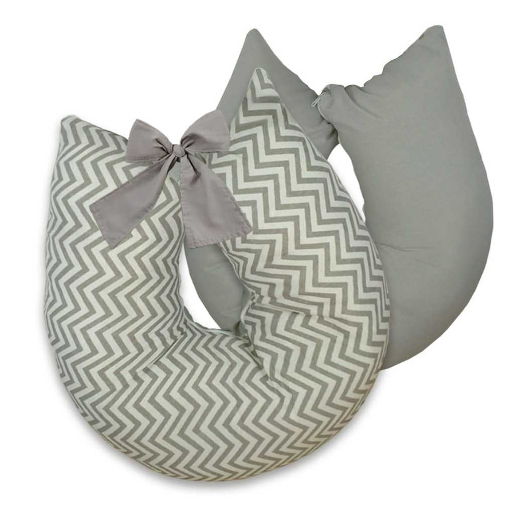 Almofada amamentação chevron cinza em Oferta na Shopee
