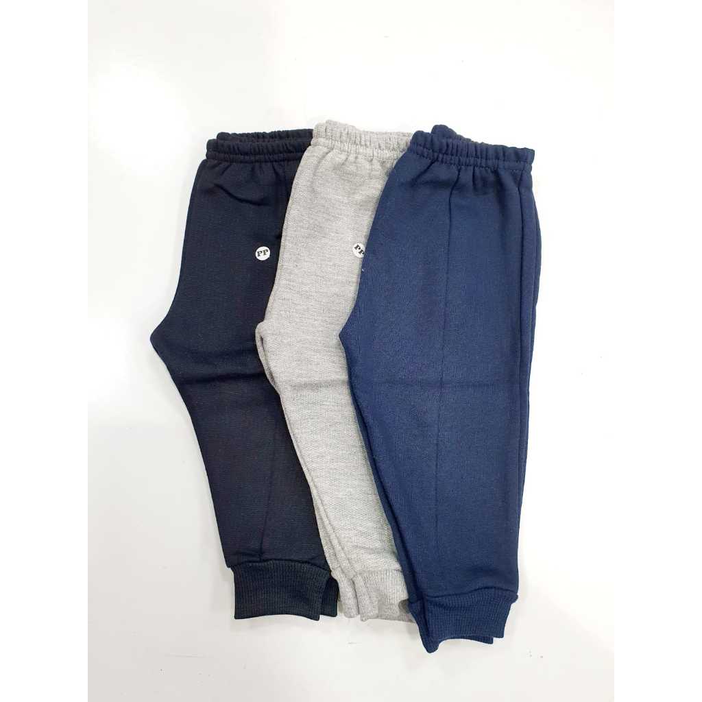 Kit 3 calças de moletom flanelado Bebê de 0 a 18 meses em Oferta na Shopee