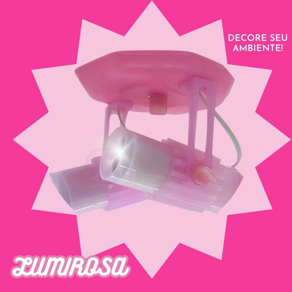 Luminaria spot duplo led lustre aletado rosa exclusivo direcionavel em Oferta na Shopee