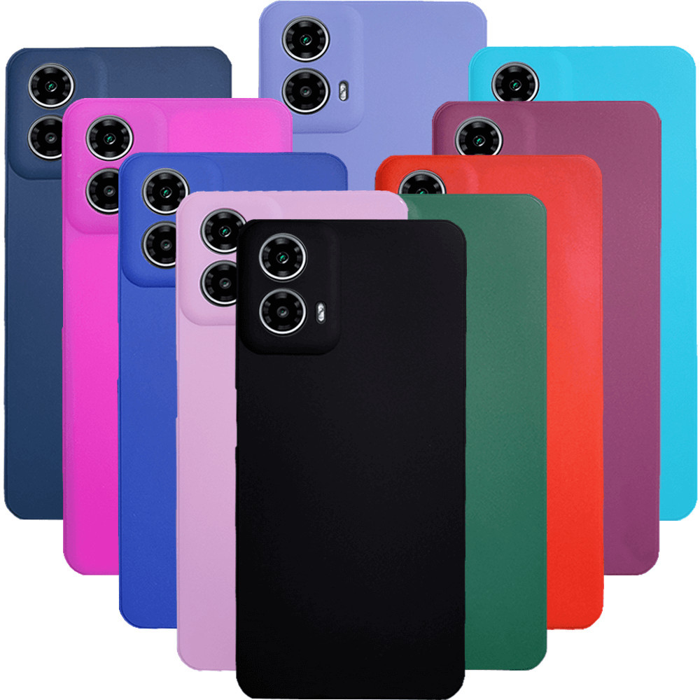 Kit 2X1 Motorola Moto G24 - Capa Silicone Aveludada Colorida Veludo+ Película Frontal em Ceramica 9D