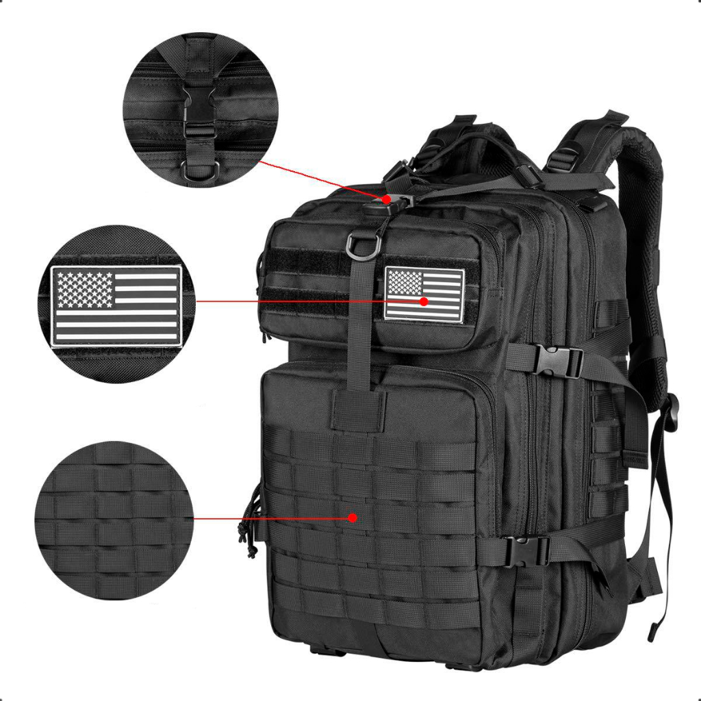 Mochila Tática MILITAR 50L HIPERMEÁVEL + 2 PATCH