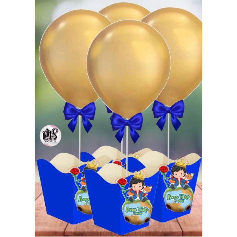 Kit Centro de mesa + Balão| Personalizados| Pequeno Príncipe.