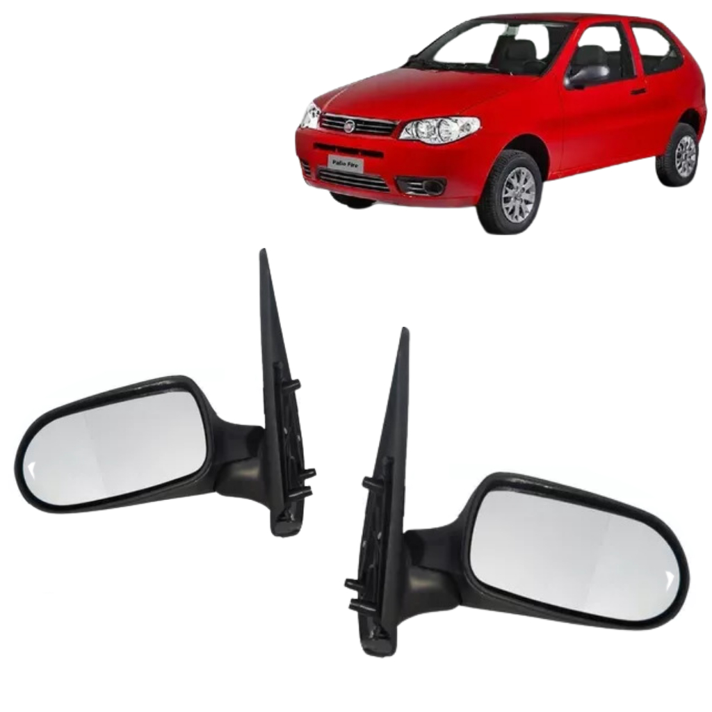 Par de Retrovisor Fiat Palio G2 Fire Strada 2001 2002 2003 2 Portas Sem Controle