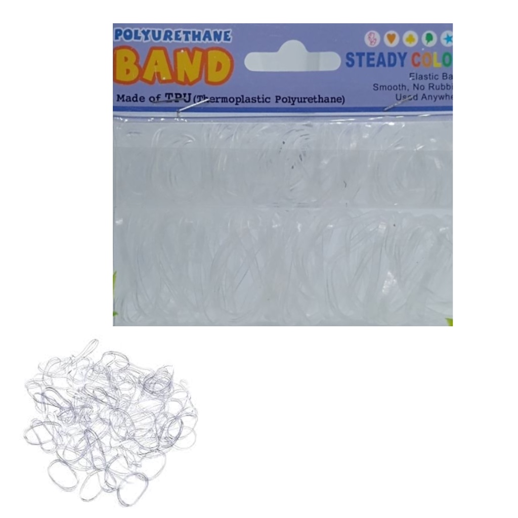 Elástico De Silicone Liguinha Para Cabelo Transparente caixinha Rainbow color band 200 elástico xuxinha Trança Penteado
