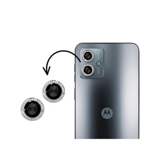 Película Traseira Câmera BRILHO STRASS Motorola Moto G54 Vidro 3D Anti-Impacto Protetora