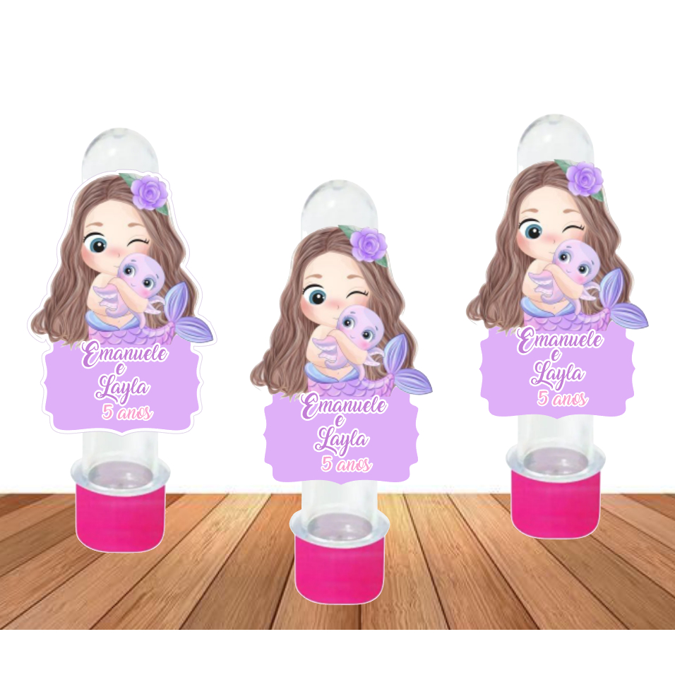 15 Apliques para Tubetes Sereia - Festa infantil - Lembrancinhas personalizadas