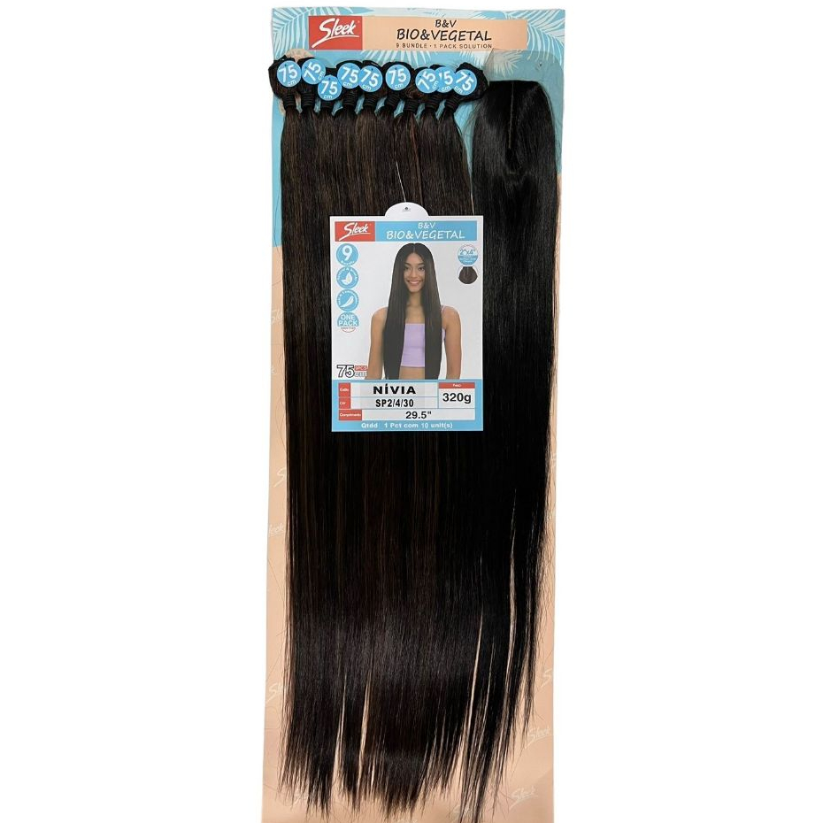 Cabelo Liso Bio Vegetal Idêntico  NIVIA Sleek Pacotão Com Volume 320g- ENVIO IMEDIATO