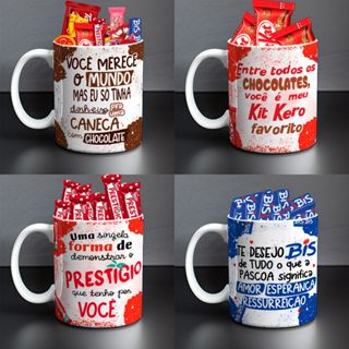 Caneca de Páscoa - Lembrancinha Páscoa - NÃO ACOMPANHA CHOCOLATE em Oferta na Shopee