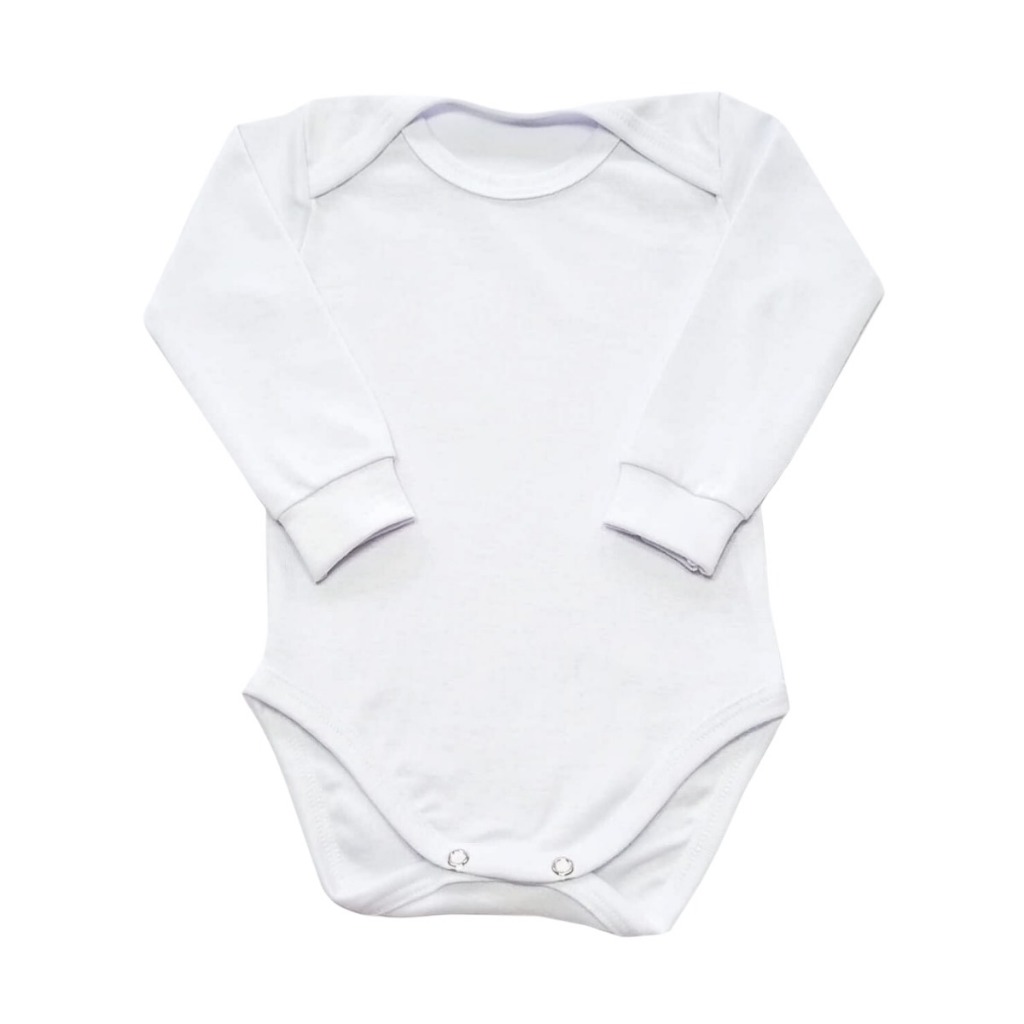 Body Bebê Manga longa Branco para Sublimação Poliéster Com Elastano em Oferta na Shopee