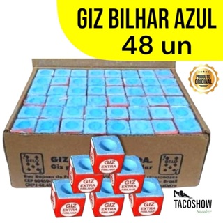 Giz Azul Bilhar Sinuca Bar Snooker Comum 7 Belo 48 Unidades Kit Para Taco Sola Ponteira Ponta em Oferta na Shopee
