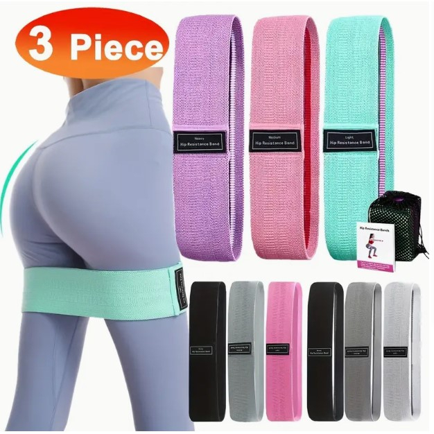 Kit 3 Faixas Elásticas De Exercício Hip Resistance Bands em Oferta na Shopee