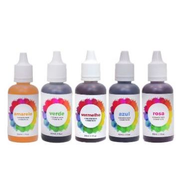 Kit Corante Cosmético 05 unidades 30ml - para Sabonetes e Cosméticos em Oferta na Shopee