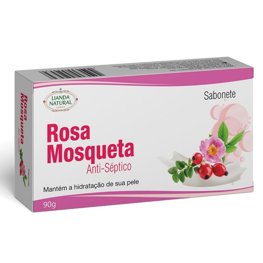 Sabonete Rosa Mosqueta Natural Anti-Séptico 90g Lianda em Oferta na Shopee