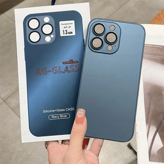 CASE BANKS- AG Capa De Celular Resistente De Vidro Fosco Com Proteção Total Para IPhone 13 12 11 14 pro max 15 Pro max em Oferta na Shopee