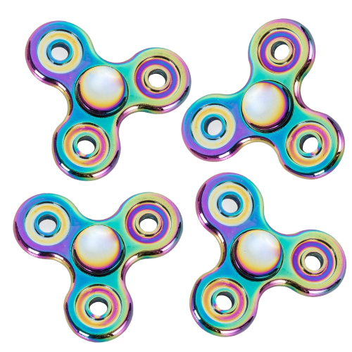 Fidget Hand Spinner em Metal com estojo visor e revestido de espuma