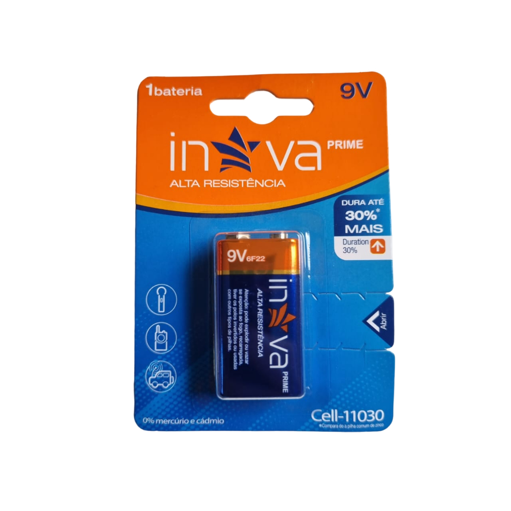 Kit 2pcs Bateria Alcalina 9V Para Violão Multimetro Inova em Oferta na Shopee