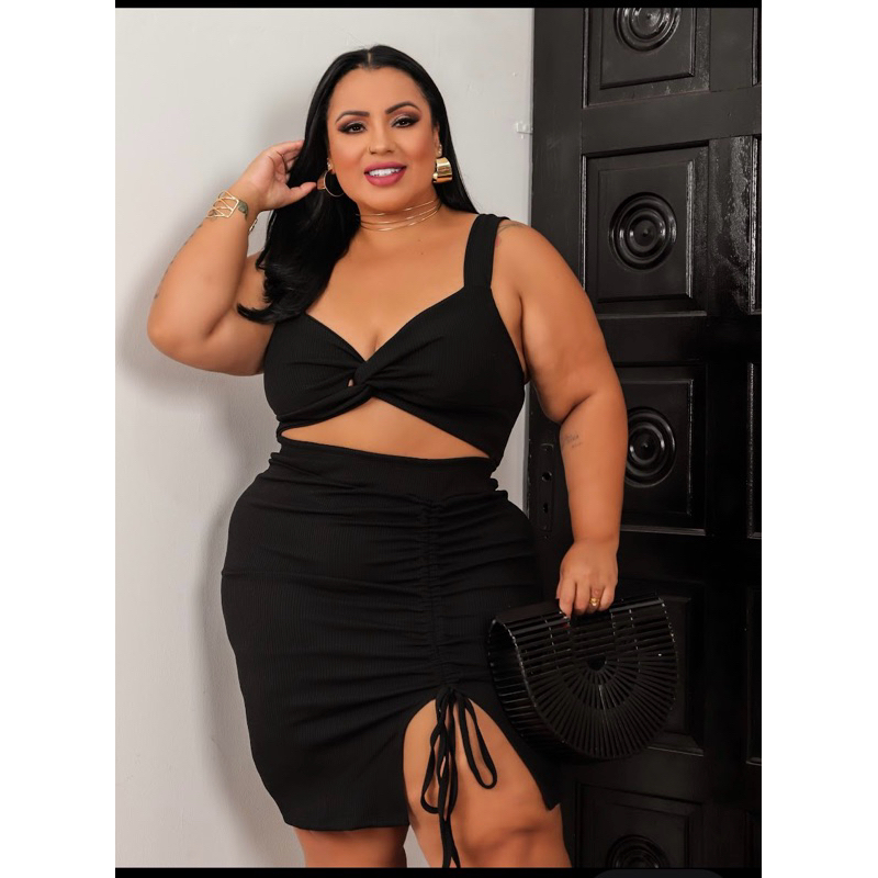 conjunto plus size em Oferta na Shopee