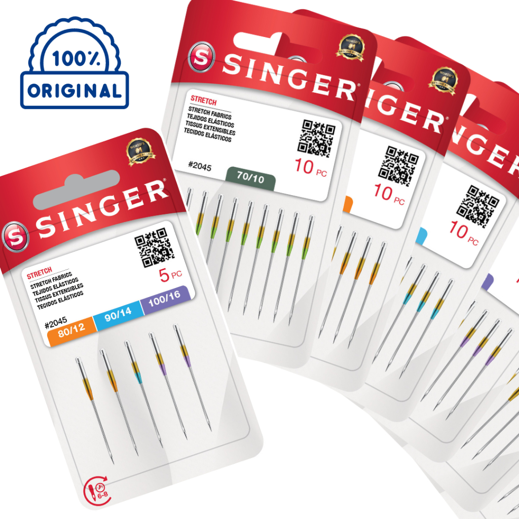 Agulha Singer 2045 Ponta Bola - costura malha e tecidos elásticos - máquina doméstica caseira em Oferta na Shopee