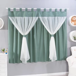Cortina para quarto 2,00 x 1,70 voal forrada bebê infantil menino e menina