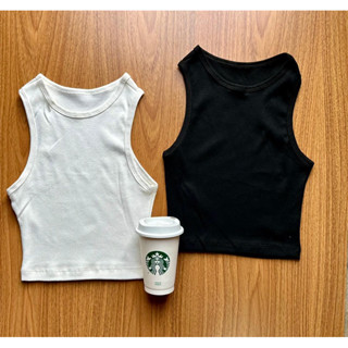 kit 2 Camisetas Cropped Regata Basica feminino Canelado Blusinha Básica Cropped para acade...