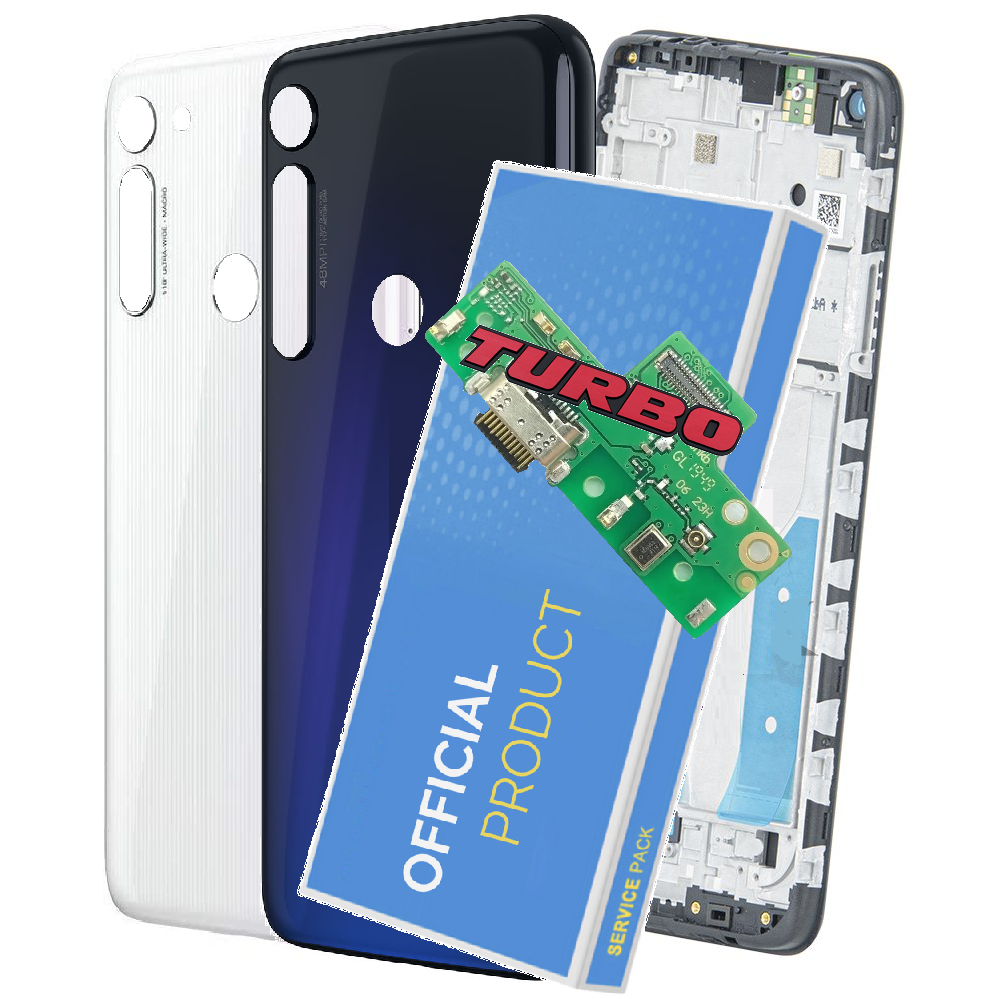 Conector Placa + Carga Compatível Moto G8 Xt2045 + Aro Chassis Carcaça + Com Tampa!