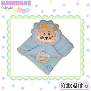 Naninha para bebês - naninha Leão Rei - mantinha com leãozinho para meninos - Rei leão azul bebê