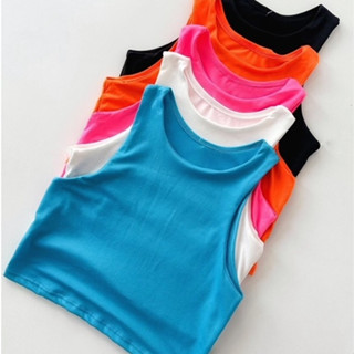 Cropped Feminino Regata Moda Gringa Forro Básico Top Liso