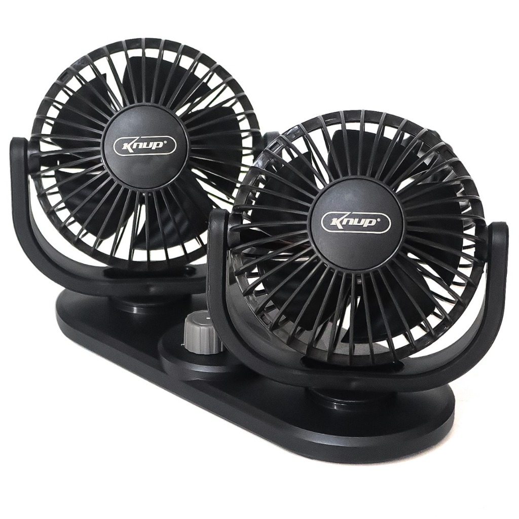 Ventilador Automotivo 12v e 24v Duplo Com Ajuste 2 Velocidades Mini Ventilador Carro Caminhão Ônibus