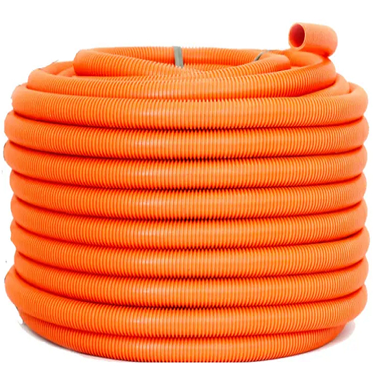 Conduíte Corrugado Laranja 3/4 100m Eletroduto Flexível PEAD Alta Resistência Para Instalações Elétricas