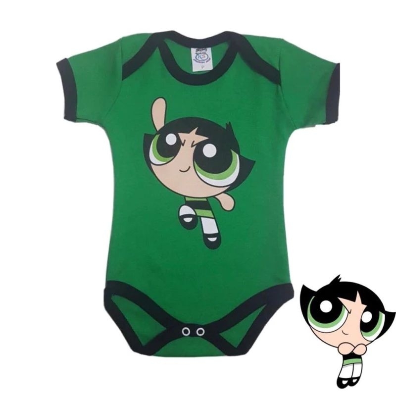 Body Temático bebe Meninas super poderosas lindinha ,docinho,Florzinha