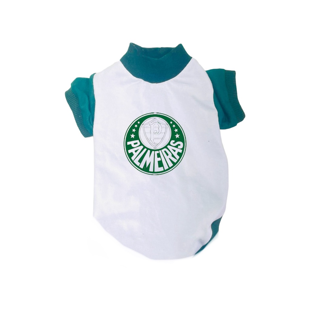 Camisa Pet Palmeiras Camisaeta Futebol Roupa Filhotes Cachorro Gato Shihtzu Pomerania pequeno médio grande