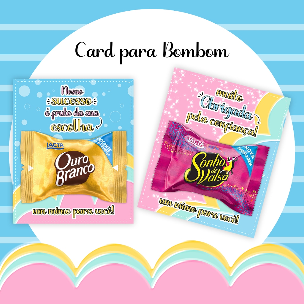 20/50/100 UN TAG Cartão para Mimo (bombom/chocolate/chiclete) Personalizado - Edição Especial Color Candy