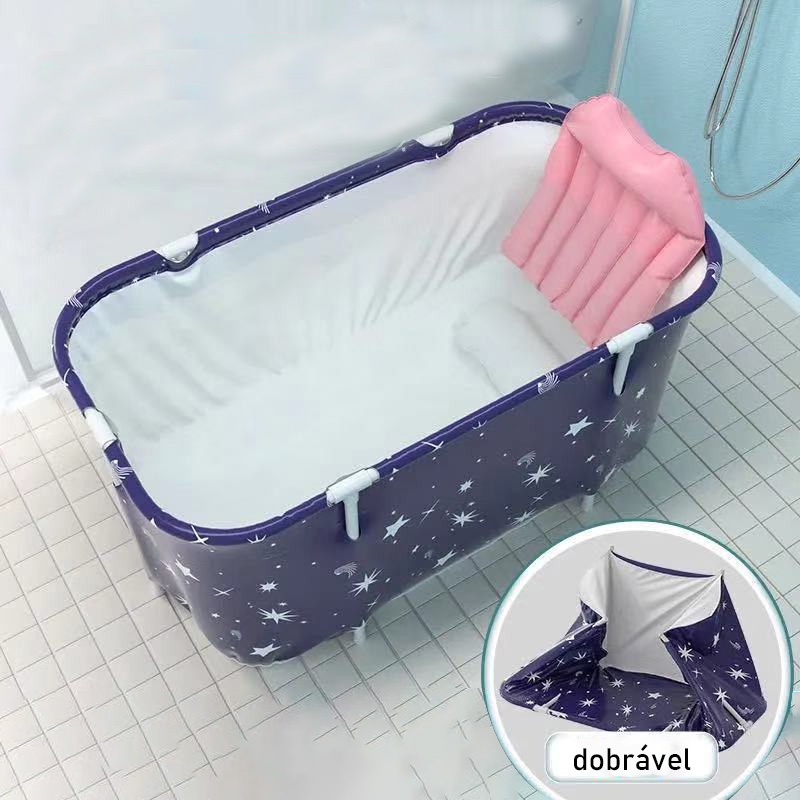 banheira dobrável adulto Banheira Ofurô Dobrável Portátil Retangular PVC Com Encosto Inflável