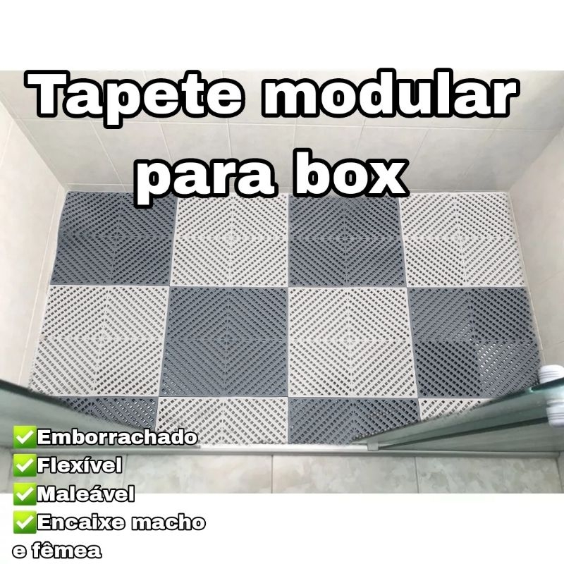 kit 16 tapete para Box chuveiro emborrachado superfícies antiderrapante sauna vestiário