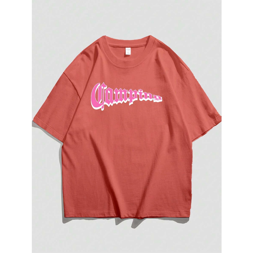 T Shirt Estampa Letras  Confortavel Leve Larga Esportiva Longline Oversized StreetWear Old School R