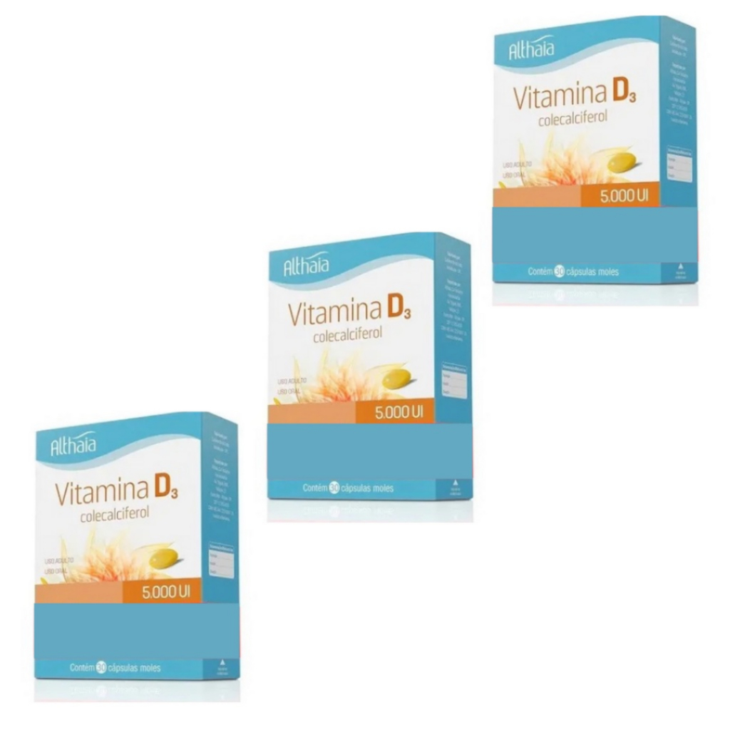 Kit Com 3 Vitamina D3 5.000 Ui Com 30 Cápsulas Cada Althaia