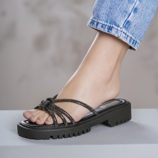 Sandália Feminina Domidona Tratorada Flatform Papete Nó Strass Brilho em Oferta na Shopee