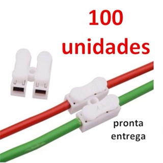 100/200/300 ou 400 Emenda Sem Solda branco para Fios Duplo ou Triplo BRANCO Conector de Pressão