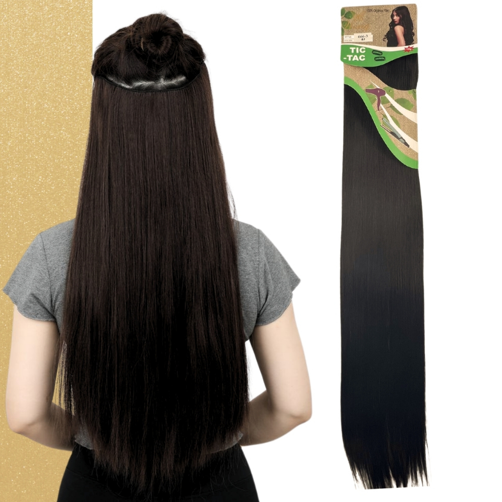 Cabelo Aplique Tic-tac 80cm 150g Fibra Orgânica Weng