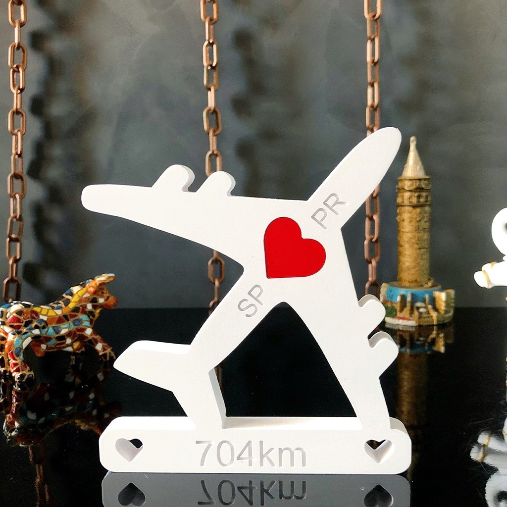 Avião Casal Namoro Distância - Decoração Personalizada de Amor à Distância - PVC Ultra Premium