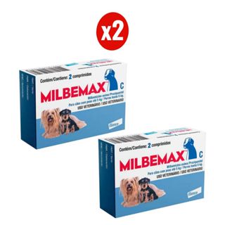 Kit 2 Vermífugo Milbemax C para Cães de até 5kg 2 Comprimidos Elanco em Oferta na Shopee