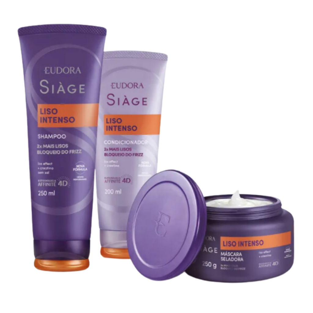 Kit Siàge Liso Intenso: Shampoo 250ml + Máscara 250g + Condicionador 200ml