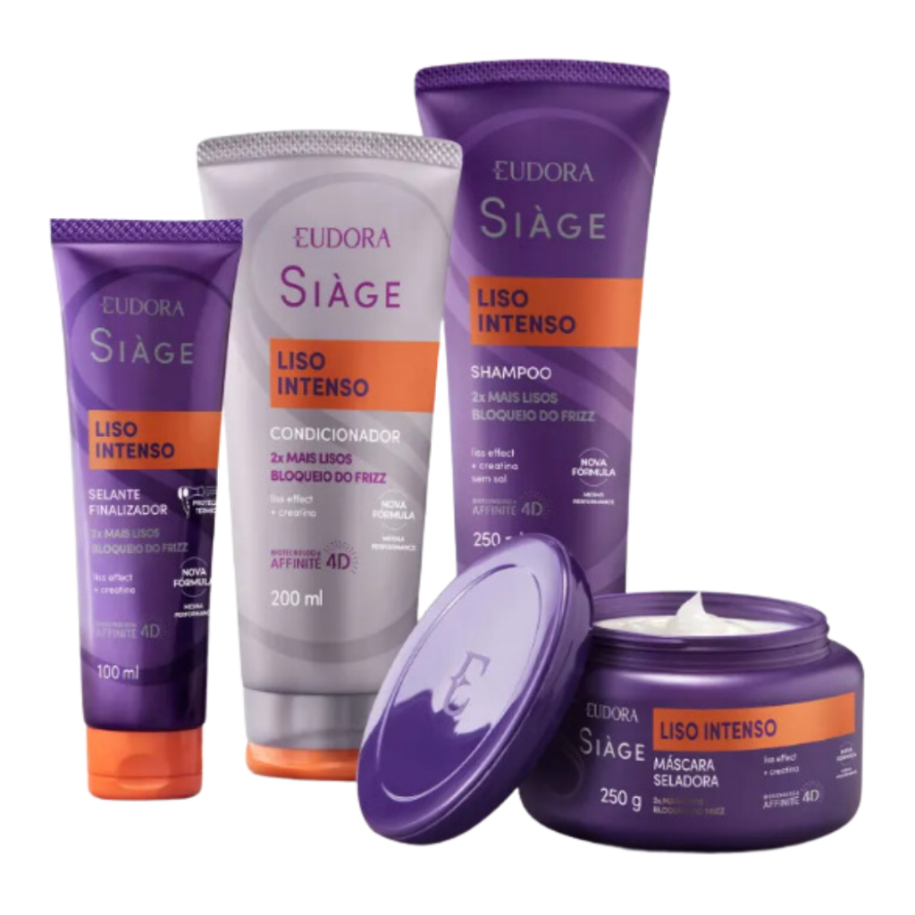 Kit Siàge Liso Intenso Shampoo 250ml + Condicionador 200ml + Máscara 250g + Leave In 100ml