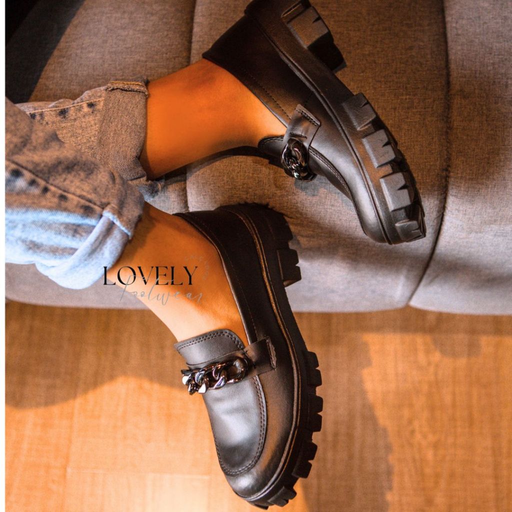 Mocassim Fosco Tratorado Moderno Corrente Dourada